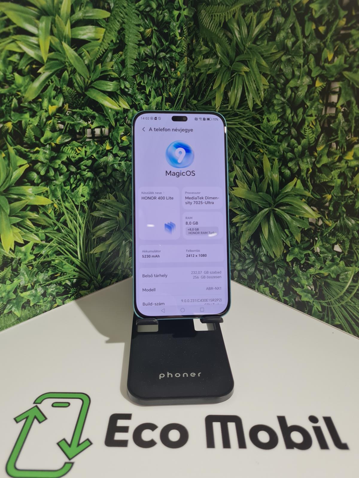 Honor 400 Lite Kártyafüggetlen 256 GB 8 GB Ram, 12 hó garancia