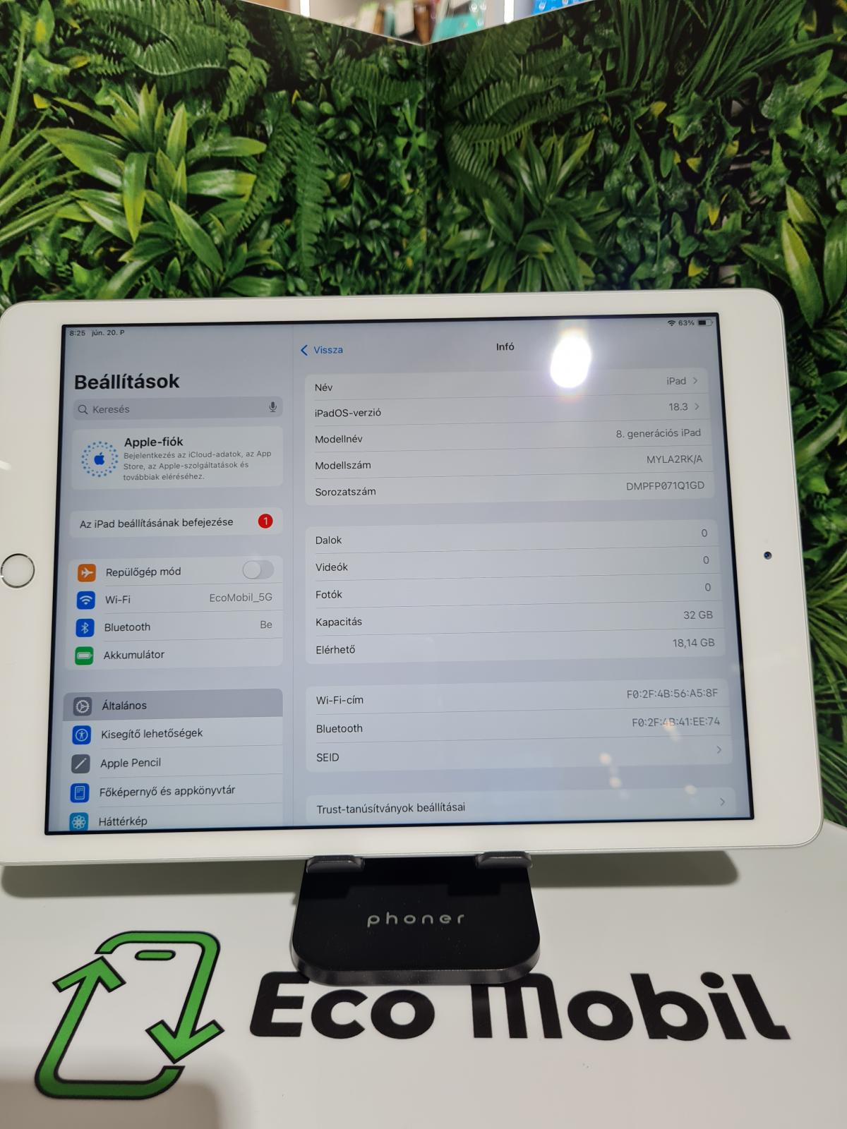 Apple iPad 8th Gen Kártyafüggetlen 32 GB, 12 hó garancia
