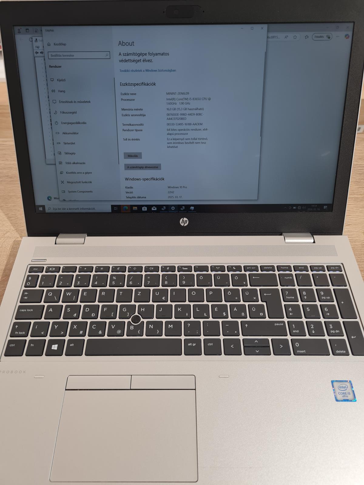 ProBook 650 G5 Wi-Fi 512 GB 16 GB Ram, 12 hó garancia