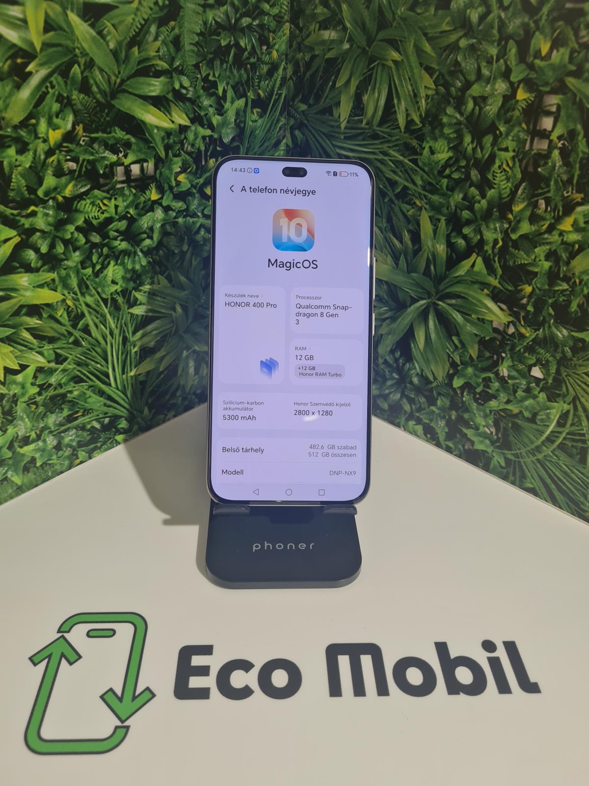 Honor 400 Pro Kártyafüggetlen 512 GB 12 GB Ram, 12 hó garancia