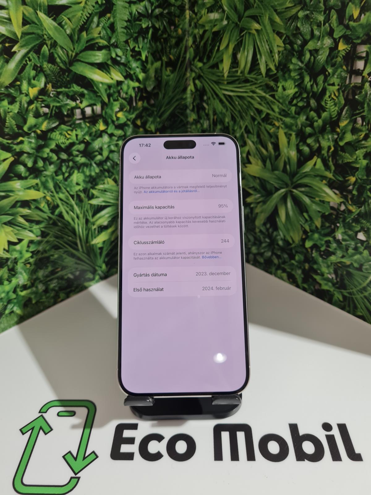 Apple iPhone 15 Pro Max Kártyafüggetlen 256 GB, 12 hó garancia